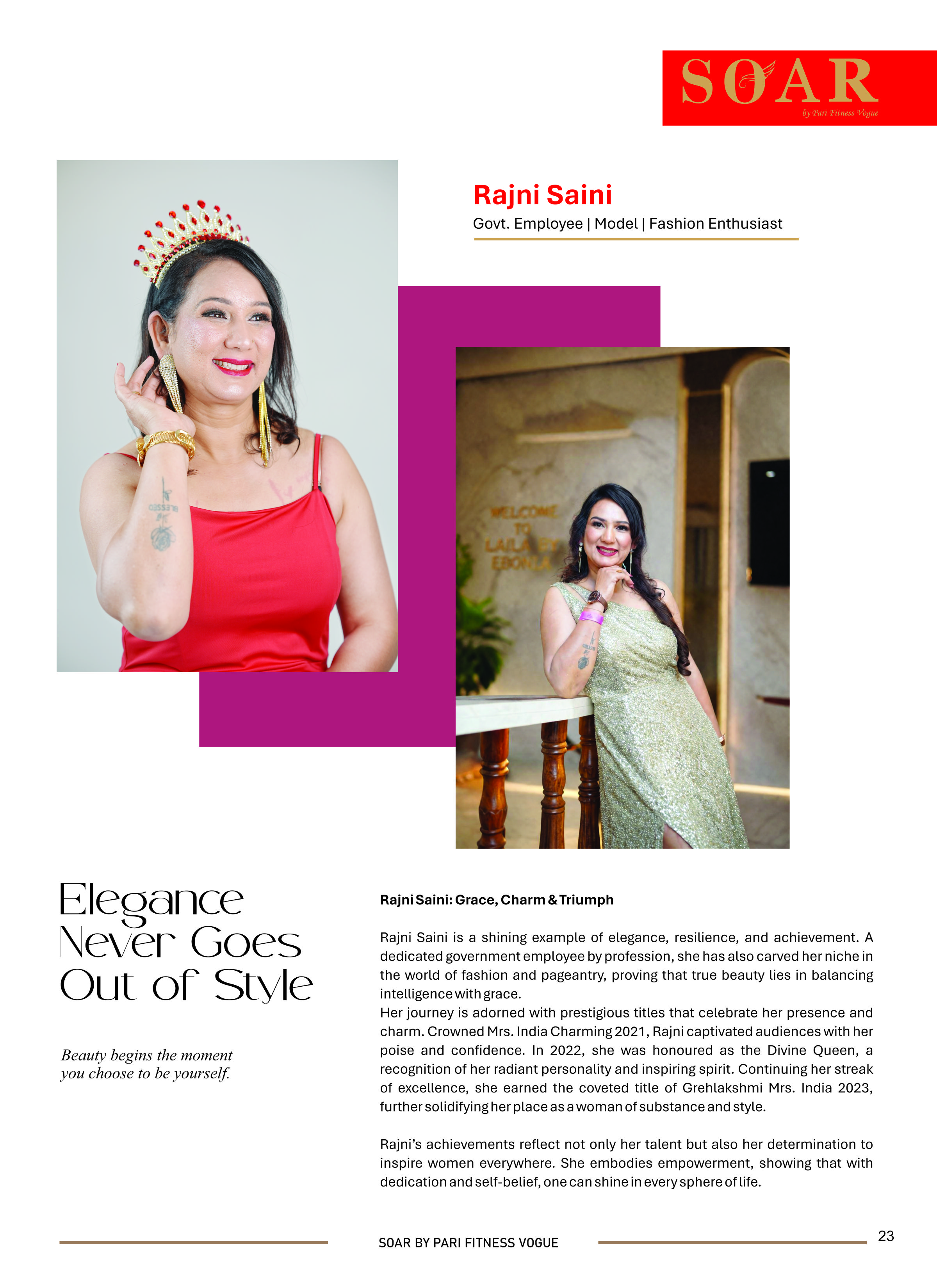 Page 21 - SOAR – Top 25 Leading Women Print Magazine / PDF Edition 2